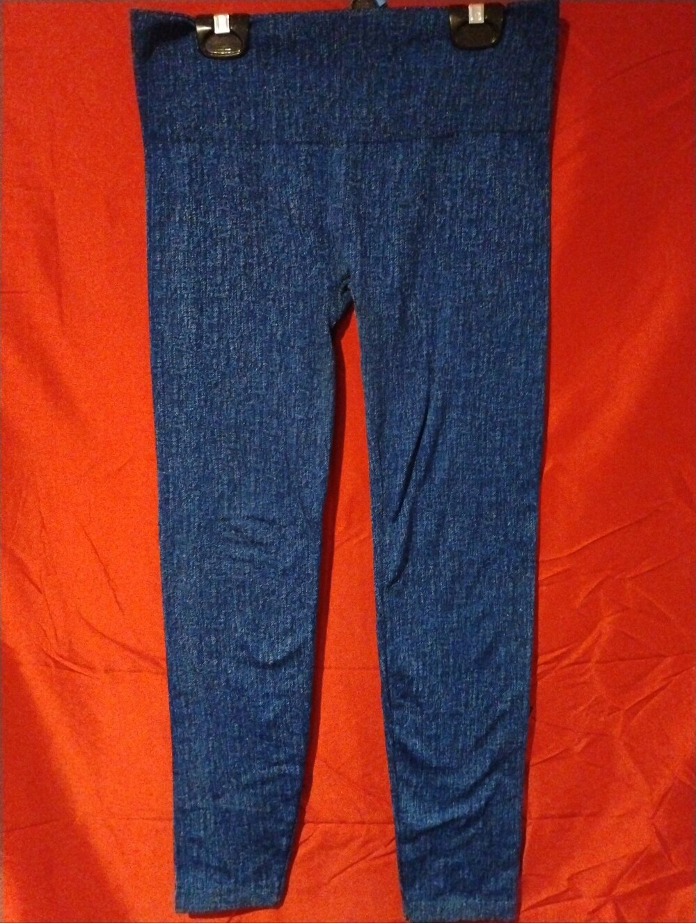 Gaahuu Blue Denim Knit Look Leggings - S